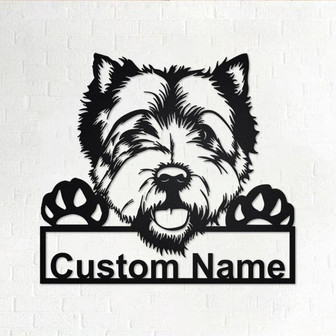 Custom West Highland White Terrier Dog Metal Wall Art, Personalized West Highland White Terrier Name Sign Decoration For Room,Dog Home Decor - Thegiftio
