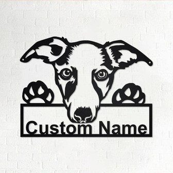 Custom Whippet Dog Metal Wall Art, Personalized Whippet Name Sign Decoration For Room, Whippet Home Decor, Custom Dog, Custom Whippet Dog - Thegiftio UK