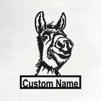 Custom Wonky Donkey Metal Wall Art, Personalized Donkey Name Sign Decoration For Room, Donkey Farm Metal Home Decor, Custom Donkey - Thegiftio UK