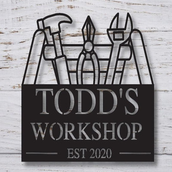 Custom Workshop Man Cave Sign, Handyman sign, Man Cave Metal Signs, Man Cave Sign, Personalized Man Cave Sign Metal, Custom Man Cave Sign - Thegiftio UK