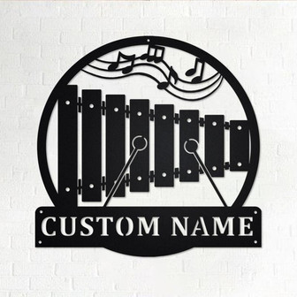 Custom Xylophone Musical Instrument Metal Wall Art, Personalized Xylophone Teacher Name Sign Decoration For Room, Xylophone Home Decor - Thegiftio UK