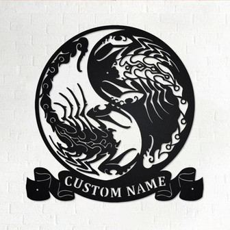 Custom Yin Yang Scorpions Metal Wall Art, Personalized Scorpions Name Sign Decoration For Room, Scorpions Home Decor, Custom Scorpions - Thegiftio UK