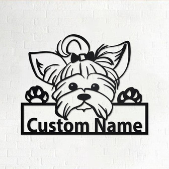 Custom Yorkie Dog Metal Wall Art, Personalized Yorkie Dog Name Sign Decoration For Room, Yorkie Dog Home Decor, Custom Dog, Yorkie Dog - Thegiftio UK