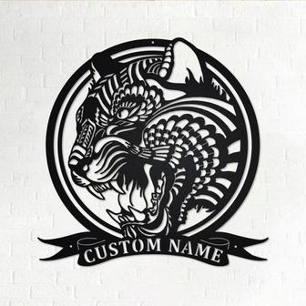 Custom Zentangle Tiger Metal Wall Art, Personalized Tiger Name Sign Decoration For Room, Tiger Metal Home Decor, Custom Zentangle Tiger - Thegiftio UK
