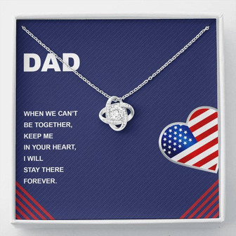 Dad When We Can't Be Together - Love Knot Necklace - Thegiftio UK