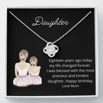 Daughter 18Th Birthday Love Knot Necklace - Thegiftio UK