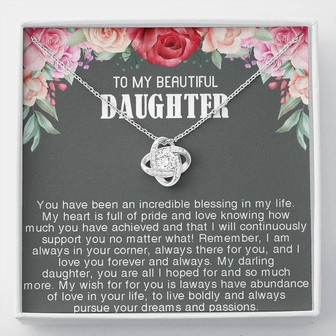 Daughter Gift From Mom To Daughter, Personalized Love Knot Necklace For Daughter Gift For Daughter From Mom Daughter Gift, To Daughter Gift - Thegiftio UK