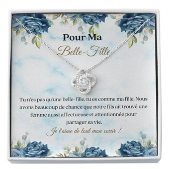 Daughter-In-Law Necklace, Belle-Fille French Necklace Gift , Sweet Daughter In Law Wedding , Carte Collier , Cadeau Belle Fille - Thegiftio UK