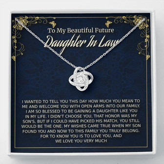 Daughter-In-Law Necklace, Future Daughter-In-Law Gift On Wedding Day, Bride Gift From Mother In Law, Bonus Daughter - Thegiftio UK