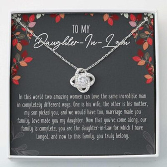 Daughter-In-Law Necklace, Love Knots Necklace To My Daughter-In-Law Necklace Gifts - Thegiftio UK