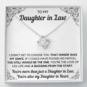 Daughter-In-Law Necklace, To My Daughter-In-Law Honor Love Knot Necklace Gift - Thegiftio UK