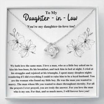 Daughter-In-Law Necklace, To My Daughter-In-Law Triumphs Flowers Love Knot Necklace Gift - Thegiftio UK