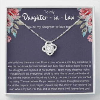 Daughter-In-Law Necklace, To My Daughter-In-Law Triumphs Love Knot Necklace Gift - Thegiftio UK