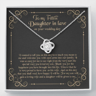 Daughter-In-Law Necklace, To My Daughter-In-Law, Gift For Daughter-In-Law, To My Future Daughter-In-Law Wedding Day Necklace Gift - Thegiftio UK