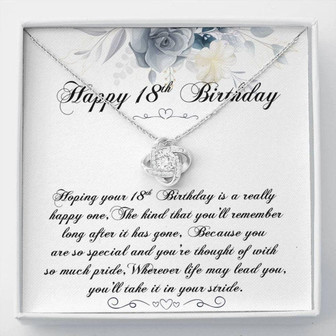 Daughter Necklace, 18Th Birthday Necklace Gift For Girl Knot Necklace, 18Th Girl Birthday Necklace Gift, Gift For 18 Year Old Girl - Thegiftio UK