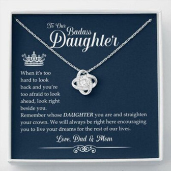 Daughter Necklace, Badass Daughter Necklace , Remember Whose Daughter You Are And Straighten Your Crown - Thegiftio UK
