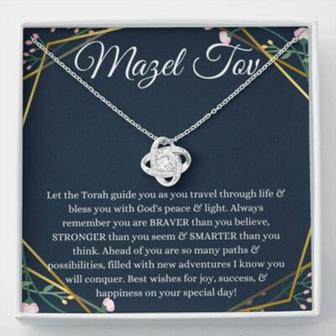 Daughter Necklace, Bat Mitzvah Gift Necklace, Mazel Tov Gift For Bat Mitzvah, Jewish - Thegiftio UK