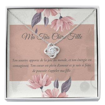 Daughter Necklace, Cadeau Ma Fille , French Daughter Gift , Adjustable Necklace With Card , Daughter Treasures - Thegiftio UK