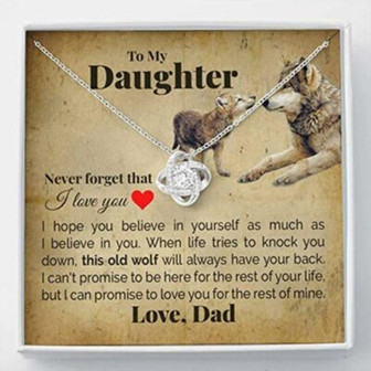 Daughter Necklace, Daughter Gift From Dad. To My Daughter “This Old Wolf” Necklace. Gift For Daughter - Thegiftio UK