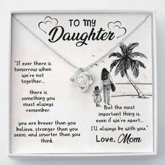 Daughter Necklace, Daughter Mom Necklace , Gift Message Card , Love Knot Necklace , Daughter Christmas - Thegiftio UK