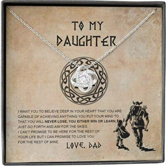 Daughter Necklace From Dad With Box And Message Card, Viking Shieldmaiden - Thegiftio UK