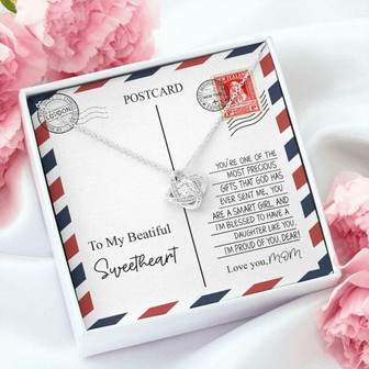 Daughter Necklace, Gift For Daughter, Postcard For Daughter, Letter To Daughter Necklace From Mom - Thegiftio UK