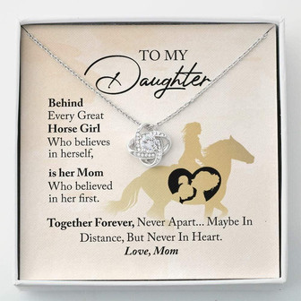 Daughter Necklace Gift From Mom Horse Girl Gift , Love Knot Necklace - Thegiftio UK