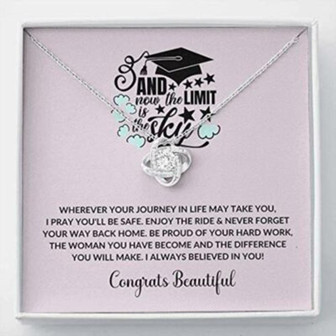 Daughter Necklace, Graduate Necklace Gift- Wherever You Are , Necklace Gift College, New Grad Graduation - Thegiftio UK