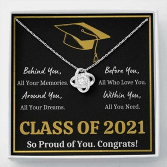 Daughter Necklace, Graduation All You Need Love Knot Necklace Gift - Thegiftio UK