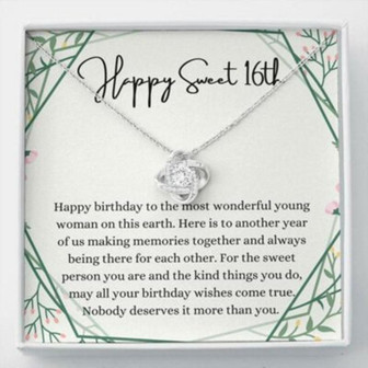 Daughter Necklace, Granddaughter Necklace, Happy Sweet 16Th Birthday Necklace Gift For Her, Gift For 16 Years Old, Sweet Sixteen - Thegiftio UK