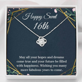 Daughter Necklace, Granddaughter Necklace, Happy Sweet 16Th Birthday Necklace Gift For Her, Gift For 16 Years Old, Sweet Sixteen - Thegiftio UK