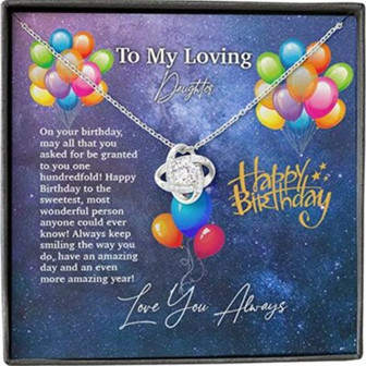 Daughter Necklace, Happy Birthday Daughther Necklace, Love Always Amazing Smile Sweet Wonderful - Thegiftio