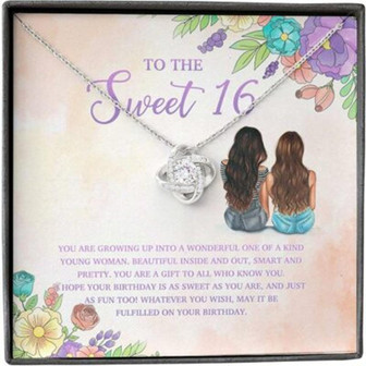 Daughter Necklace, Mother/ Daughter Necklace From Dad, Sweet 16 Wish Fulfill Grown Up - Thegiftio UK
