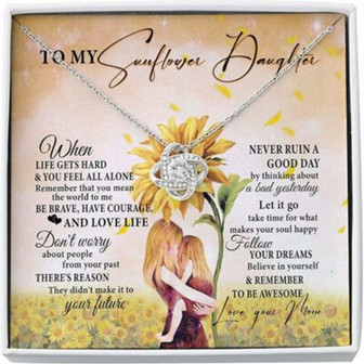 Daughter Necklace, My Sunflower Daughter Necklace Gift For Daughter From Mom - Thegiftio UK