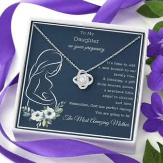 Daughter Necklace, Necklace For Pregnant Daughter, Pregnancy Gift For Daughter, Mom To Be Gift - Thegiftio UK