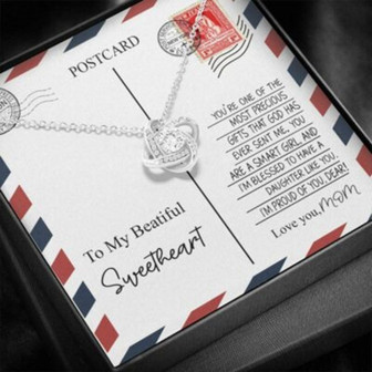 Daughter Necklace, Necklace Gift For Daughter, Postcard For Daughter, Letter To Daughter From Mom - Thegiftio UK