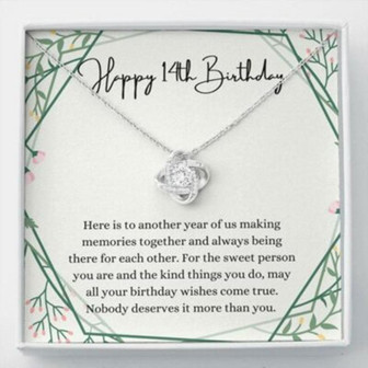 Daughter Necklace, Niece Necklace, Happy 14Th Birthday Necklace, Gift For 14Th Birthday, 14 Years Old Birthday Girl - Thegiftio
