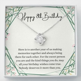 Daughter Necklace, Niece Necklace, Happy 8Th Birthday Necklace, Gift For 8Th Birthday, 8 Years Old Birthday Girl - Thegiftio