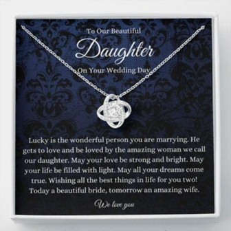 Daughter Necklace, Our Daughter Wedding Day Gift, To Bride Wedding From Mom Dad - Thegiftio UK