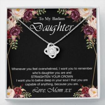 Daughter Necklace, Personalized Necklace Gift For Daughter From Mom, To My Badass Daughter Necklace, Custom Name - Thegiftio UK