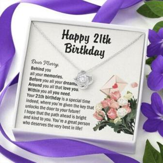 Daughter Necklace, Personalized Necklace Happy 21Th Birthday Gift For Her, 21 Years Old Birthday Necklace Custom Name - Thegiftio UK