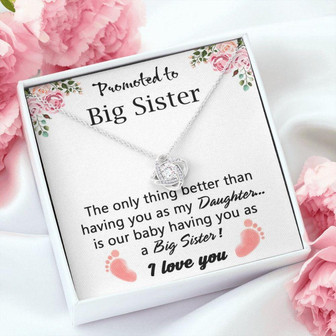Daughter Necklace, Pregnancy Reveal To Daughter Gift, Pregnancy Announcement, Big Sister Promoted Gift, Gift For New Big Sister - Thegiftio