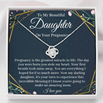 Daughter Necklace, Pregnant Daughter Gift Necklace, Gift For Mom To Be, Expecting Mom, Gift From Mom - Thegiftio UK