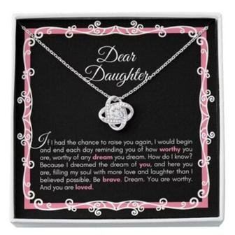 Daughter Necklace, Sentimental Necklace Gift For Your Daughter For Occasions, Happy Or Sad , Raised Worthy - Thegiftio UK