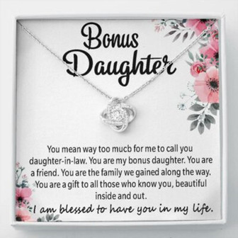 Daughter Necklace, Stepdaughter Necklace, To My Bonus Daughter Necklace, Gifts For Bonus Daughter, Daughter In Lawm Stepdaughter - Thegiftio UK