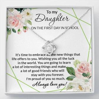 Daughter Necklace, To Daughter On The First Day Of School Necklace, Back To School Gift, High School, Gift For Daughter - Thegiftio UK
