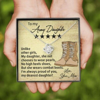 Daughter Necklace, To My Army Daughter Necklace, Gift For Military Daughter From Mom - Thegiftio UK