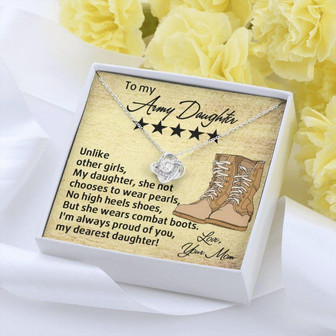 Daughter Necklace, To My Army Daughter Necklace, Gift For Military Daughter, Daughter Gift, Independence Day Gift From Mom - Thegiftio UK