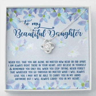 Daughter Necklace, To My Beautiful Daughter Necklace Gift , Never Feel That You Are Alone - Thegiftio UK