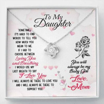 Daughter Necklace, To My Daughter “Breathing” Love Knot Necklace Gift From Dad Mom - Thegiftio UK